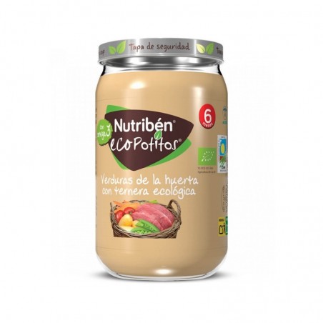 Nutribén Eco Potito Verduras de la Huerta con Ternera Ecológica 235gr