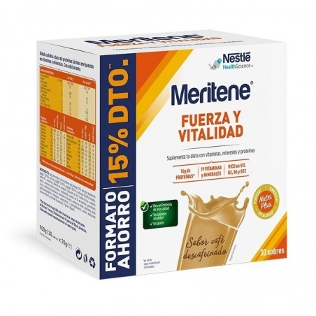 Meritene Fuerza y Vitalidad Café Descafeinado 30 Sobres
