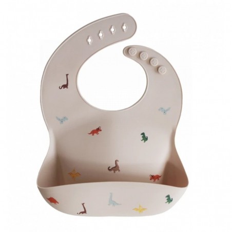 Bibs Babero Silicona Mushie Dinosaurs