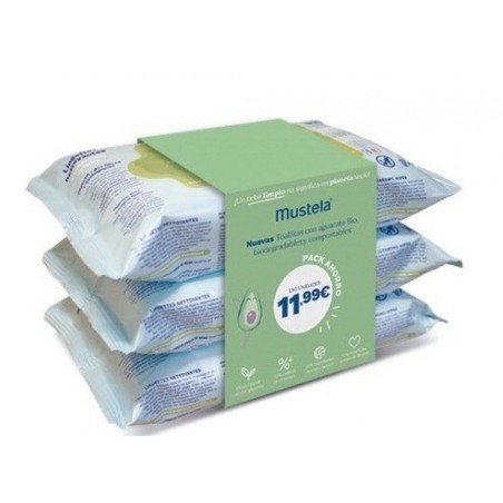 Mustela Toallitas Limpiadoras Pack Ahorro 3x60uds