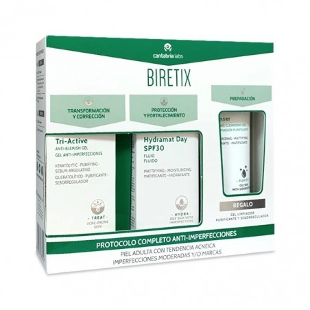 PACK BIRETIX TRIACTIVE + HYDRAMAT SPF 30 + CLEANSER