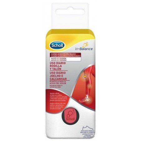 Scholl In-Balance Plantillas Alivio Rodilla y Talón Talla M 1 par
