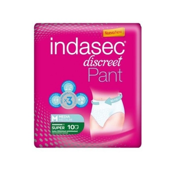 Indasec Discreet Pant Super Talla Mediana 10 uds