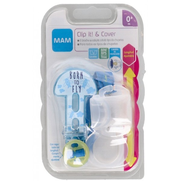 Mam Broche Para Chupete Y Cubierta De Protección 1 Unidad Color Azul