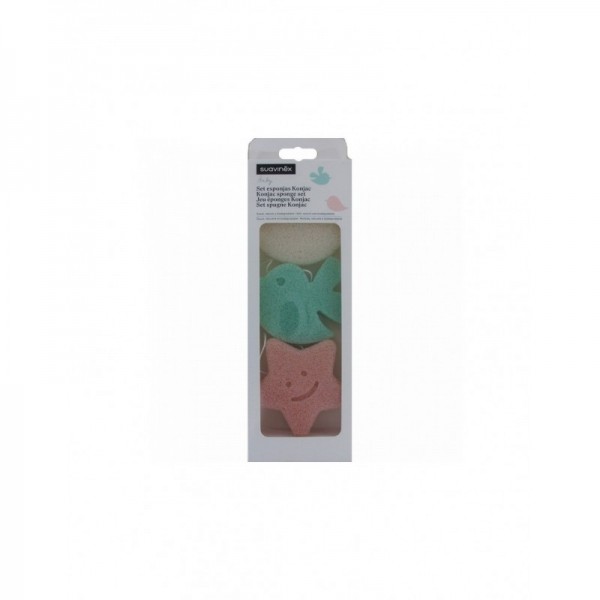 Suavinex Konjac Baby Set Esponja Baño Infantil 3 unds