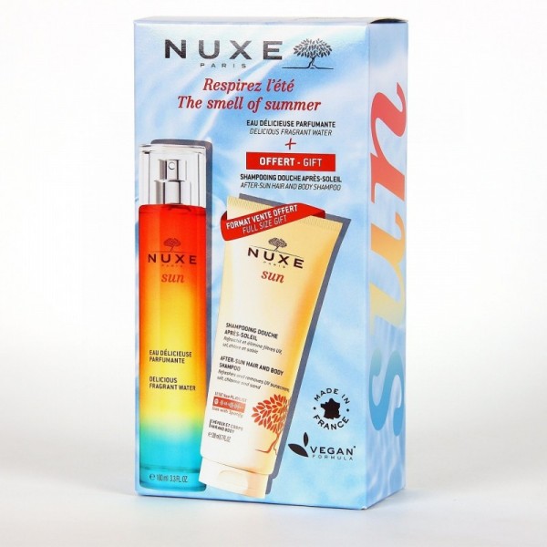 Nuxe Coffret Respira el Verano Sun Agua de Colonia 100ml + Champú After para Cabello y Cuerpo 200ml