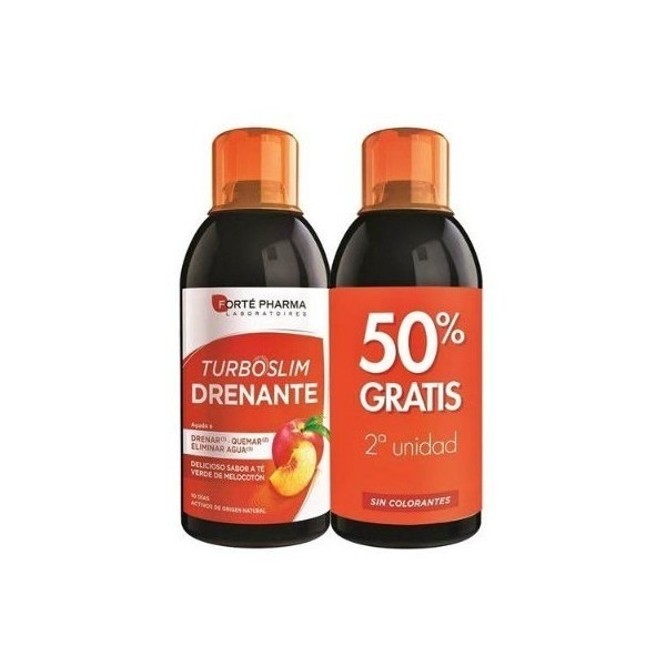 Forté Pharma Turboslim Drenante Sabor Melocotón Pack 2 Unidades 500ml