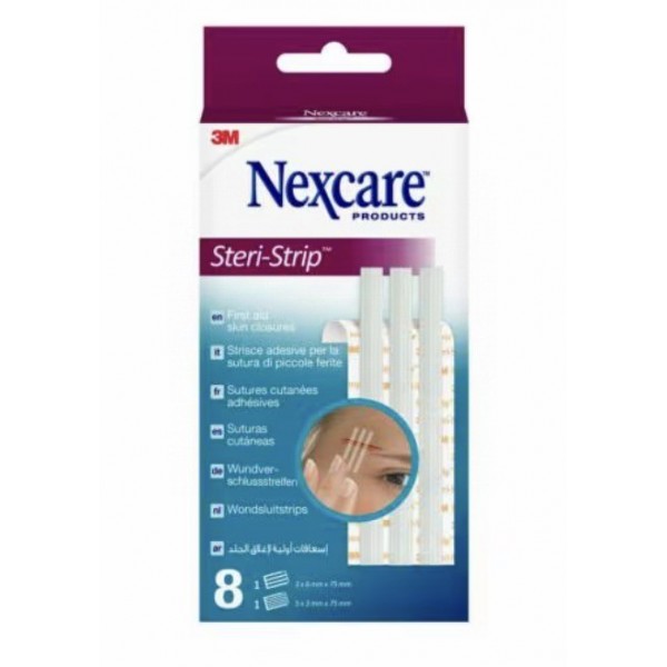 Nexcare Steri Strip Suturas Cutaneas Adhesiva  3 u 6 X 75 mm Y 5 u 3 X 75 mm