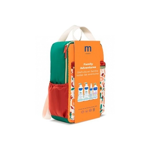 Mustela Mochila Family Adventures Verde y Naranja