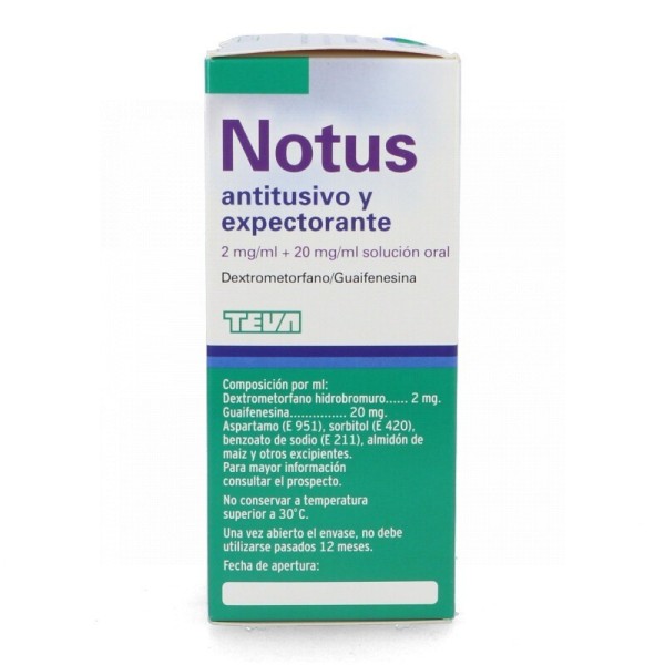 NOTUS ANTITUSIVO 2 mg/ml SOLUCION ORAL , 1 frasco de 200 ml