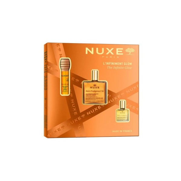 Nuxe Cofre The Infinite Glow  Aceite Prodigieuse  50ml + Labial De Miel 10ml + Aceite Prodigieuse 10ml
