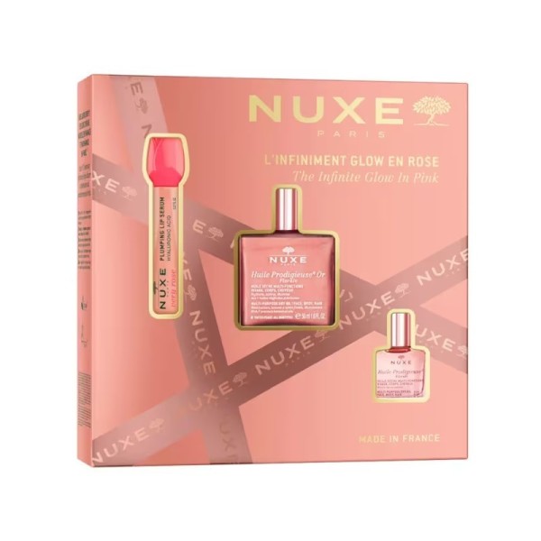 Nuxe Cofre 'Glow En Rose' Lip Serum 8 Ml + Aceite  Prodigieuse Florale 50 Ml + Aceite Prodigieuse Florale 10 Ml