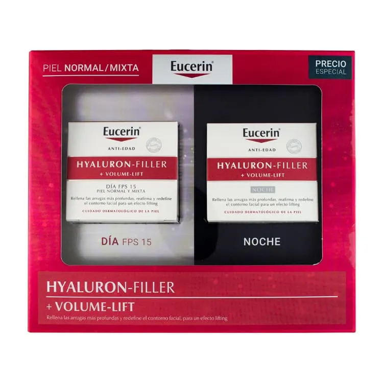 Eucerin Hyaluron-Filler + Volume-Lift Pack Crema de Día Piel Normal o Mixta 50ml + Crema de Noche 50ml